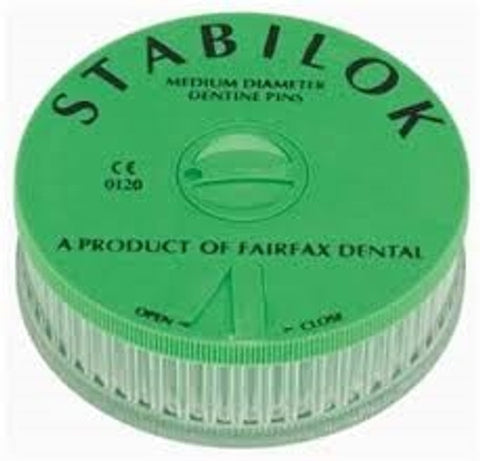 Fairfax Dental 60052 Stabilok Dentine Pins Single Shear Economy Green 100/Pk