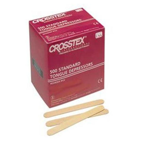 Crosstex IC Regular Tongue Depressors Wood 6" Non Sterile 100/Pk