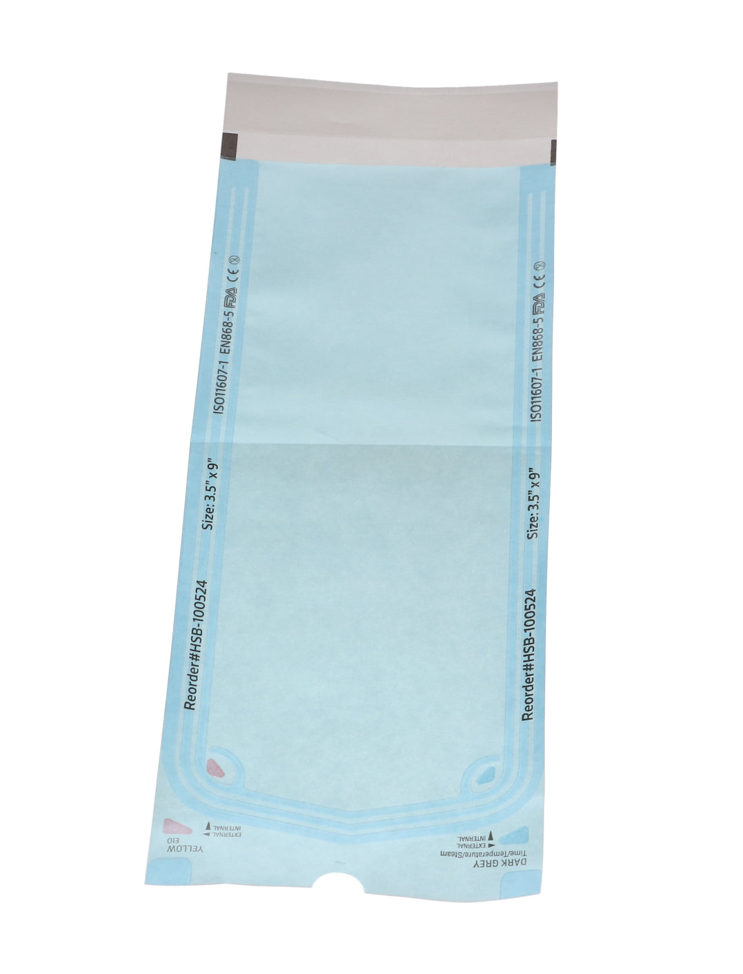 House Brand Dentistry 100524 Paper/Blue Film Self-Sealing Sterilization Pouches 3.50