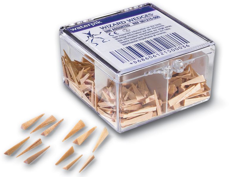 WaterPik 61212 Wizard Wedges Large Triangular Birchwood Matrix Wedges 500/Bx