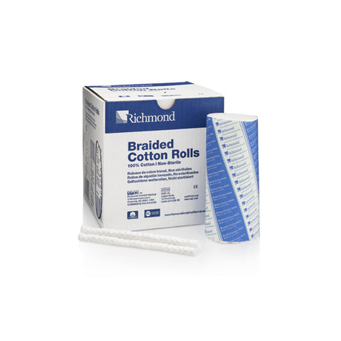 Richmond Dental 201213 Cotton Rolls Braided 6" x 5/16" Small Non-Sterile 200/Bx