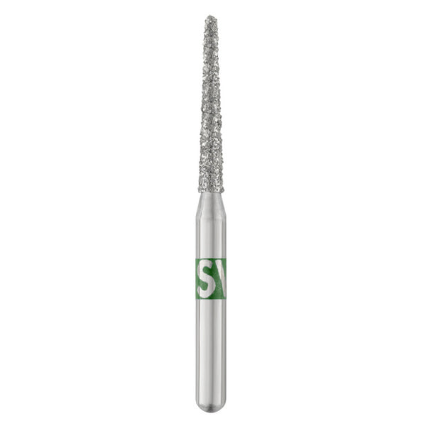 SS White 856L-014C-S Piranha FG Friction Grip Short Shank Long Round End Taper Coarse Grit Diamond Burs 25/Pk