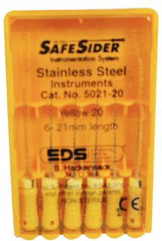 Essential Dental Systems 5021-20 SafeSiders Reamers Stainless Steel 21mm #20 6/Pk