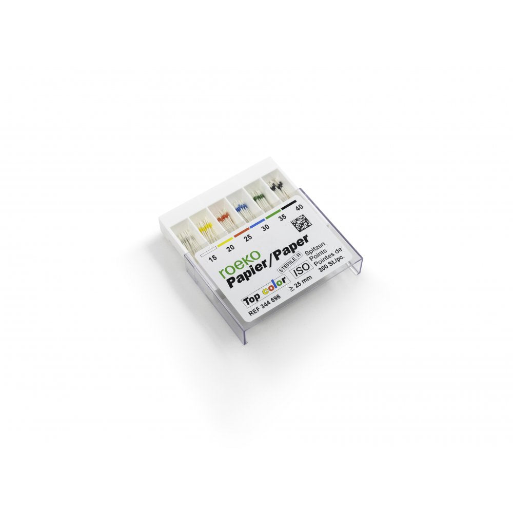 Coltene ROEKO 344596 Dental Paper Points Top Color ISO Size 15-40 200/Pk