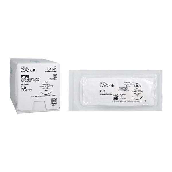 Look X816B PTFE 3-0 Undyed Sutures 18