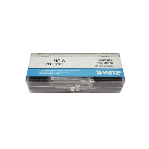 SS White 12008 HP Handpiece 8 Round Carbide Burs Bulk 100/Pk