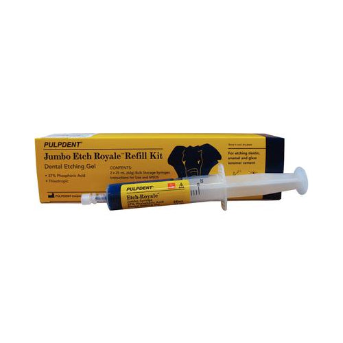 Pulpdent ER50R Etch Royale 37% Phosphoric Acid Gel Syringes Jumbo 25 mL 2/Pk