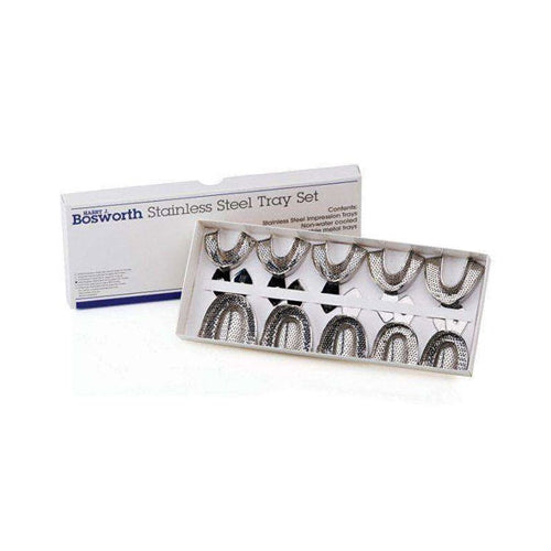 Keystone 0921718 Bosworth Pedo/Ortho Perforated Full Arch Stainless Steel Impression Trays 8/Pk