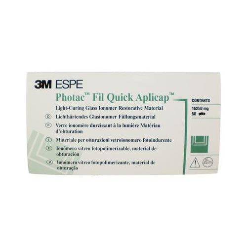 3M ESPE 61030 Photac Fil Quick Aplicap Glass Ionomer Restorative Capsules Universal A3 50/Pk