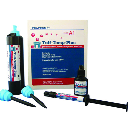 Pulpdent TTPA3 Tuff-Temp Plus Automix Veneer Crown Bridge Resin Cartridge Kit 50 mL A3