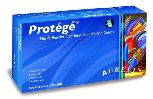 Supermax 93996 Aurelia Protege Blue Nitrile Gloves Small Sky Blue 100/Bx