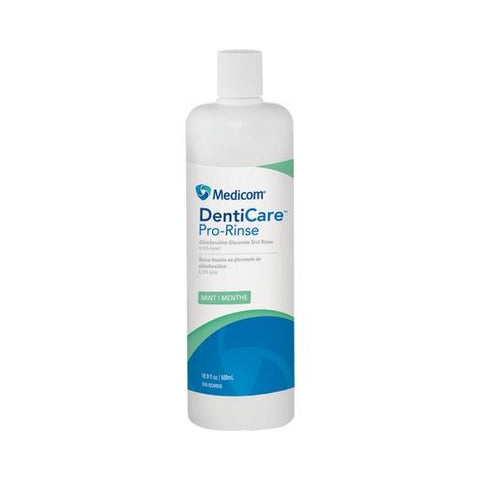 Medicom 10025-H DentiCare Pro-Rinse Chlorhexidine Gluconate Oral Rinse Mint Flavored 16 Oz