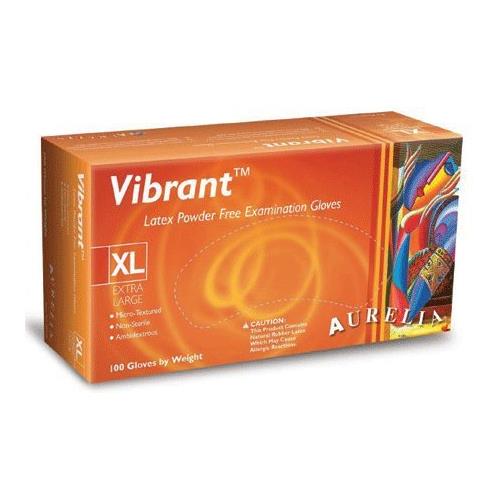 Supermax 98225 Aurelia Vibrant PF Chlorn Latex Gloves X-Small Creamy White 100/Bx
