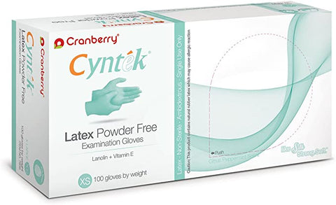 Cranberry 7835 Cyntek Latex Examination Gloves Scented Powder Free Extra Small 100/Box