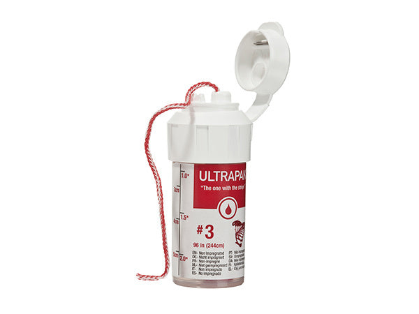 Ultradent 134 Ultrapak Retraction Cord Plain Knitted #3 Large Red 96