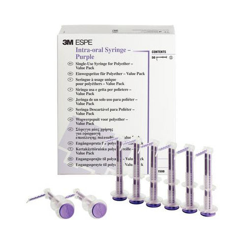 3M ESPE 71508 Impregum Intraoral Disposable Single Use Syringes Purple 50/Pk