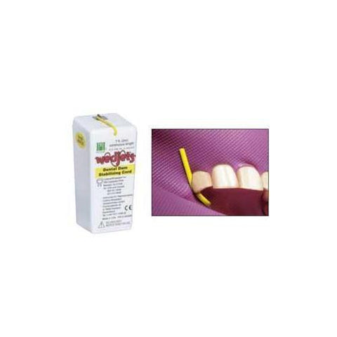 Coltene Whaledent H06522 Wedjets Dental Dam Stabilizing Cord Yellow Small 7 Ft
