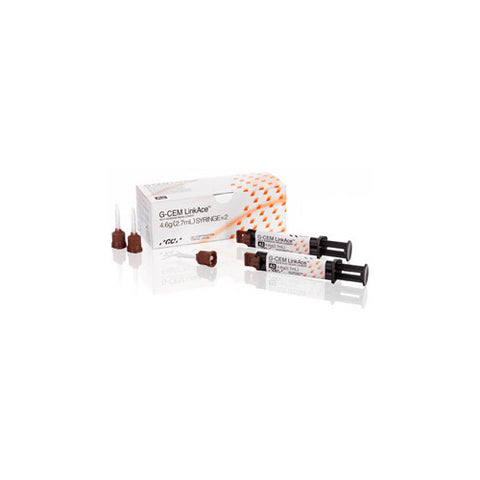 GC 004862 G-CEM LinkAce Resin Luting Cement Syringes 2.7 mL 2/Pk Translucent 004858