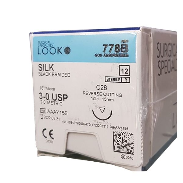 Look X778B Silk Black Sutures 3-0 18