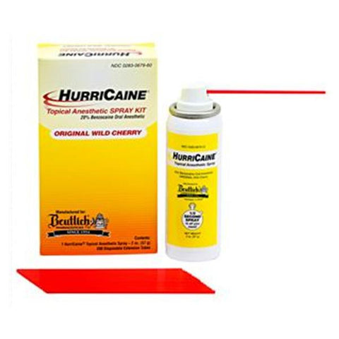Beutlich 0679-60 HurriCaine Topical Spray Kit 20% Benzocaine Wild Cherry 200/Pk