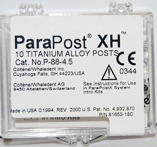 Coltene Whaledent P88-4.5 ParaPost XH Titanium Alloy Posts .045" Blue 10/Pk