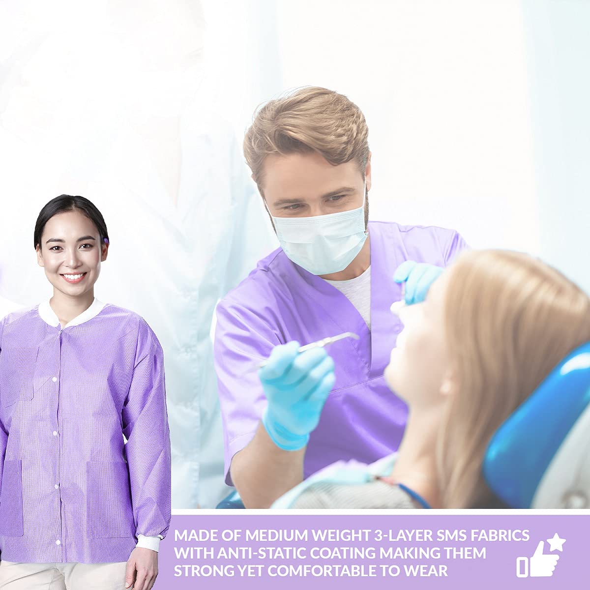 ValuMax 3630PPXL Extra-Safe SMS Hip Length Jackets Purple XL 10/Pk