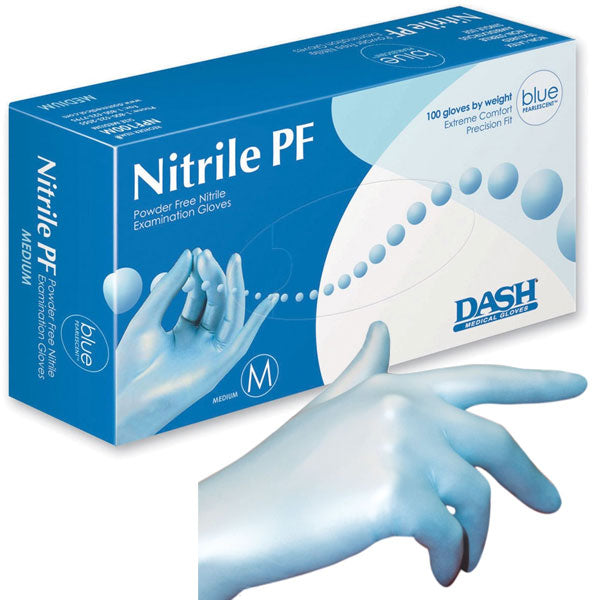 Dash Medical NPF100XL Nitrile PF Exam Gloves Powder Free Extra Large Pearlescent 100/Bx