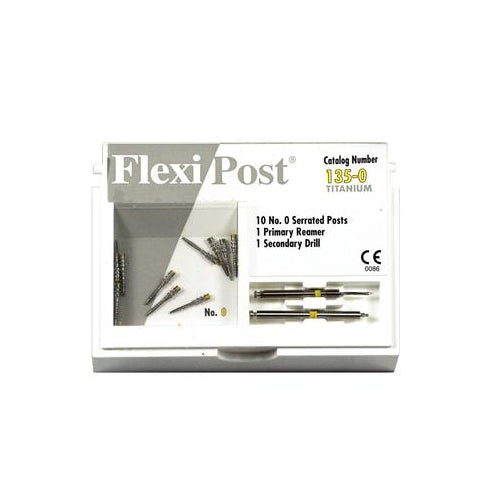 Essential Dental Systems 135-0 Flexi-Post Titanium Posts #0 Yellow 10/Pk