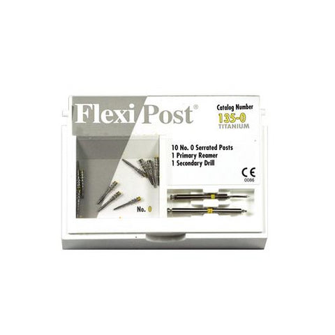 Essential Dental Systems 135-0 Flexi-Post Titanium Posts #0 Yellow 10/Pk