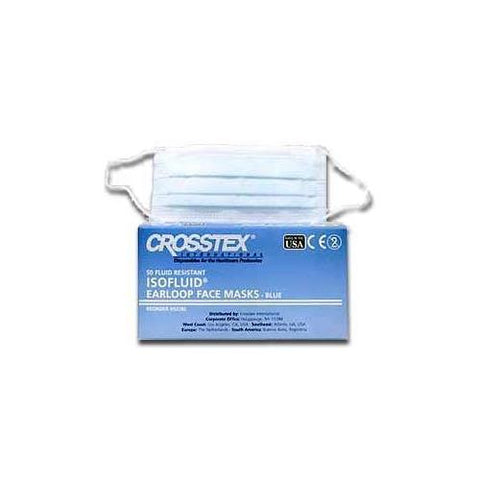 Crosstex GCITQ Isofluid Earloop Face Masks Fluid Resistant Turquoise 50/Bx