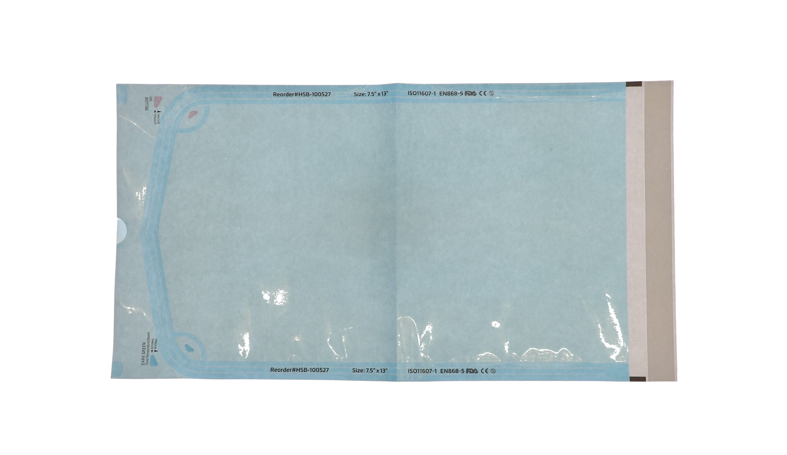 House Brand Dentistry 100527 Paper/Blue Film Self-Sealing Sterilization Pouches 7.50