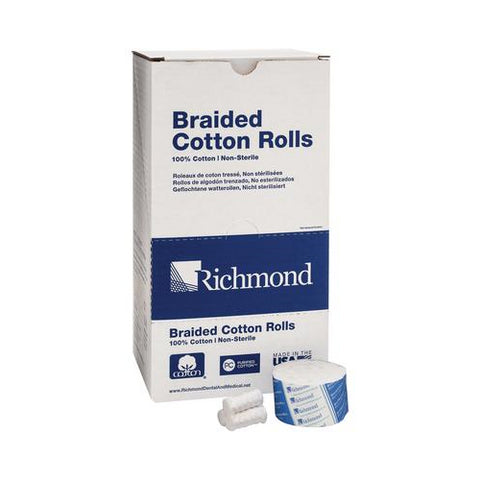 Richmond Dental 201201 Cotton Rolls Braided 1.5" X 1/2" Large Non-Sterile 1000/Bx