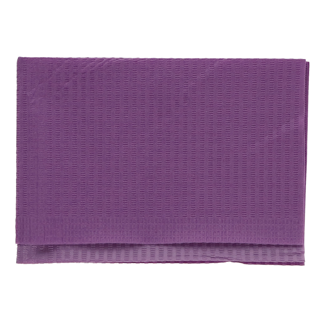 House Brand Dentistry 109220 Dental Patient Bibs 2+1 Ply 13" X 18" Purple 500/Bx