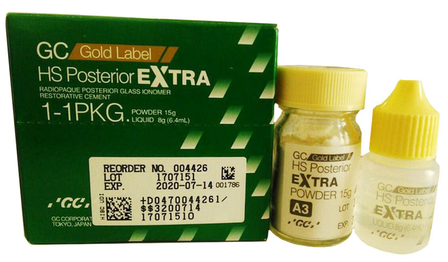 GC Gold Label 004426 HS Posterior Extra Glass Ionomer Cement 1:1 Pack A3 EXP Mar 2024