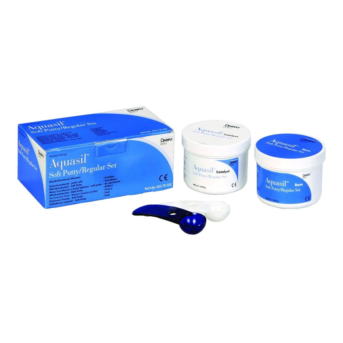 Dentsply Caulk 60578321 Aquasil Impression Material Soft Putty Regular Set Base Catalyst 4/Pk