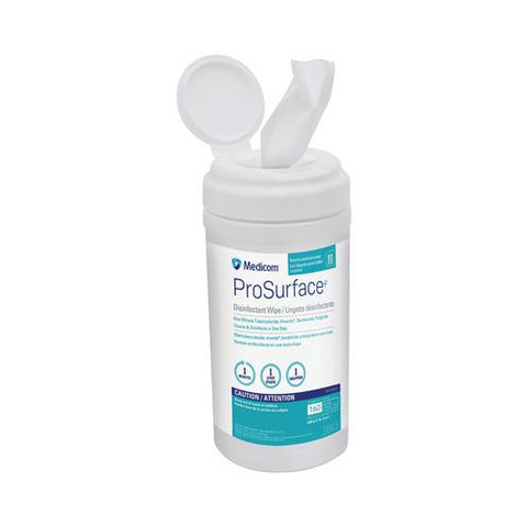 Medicom 40060 ProSurface Disinfectant Wipes Large 6" X 6.75" 160/Can
