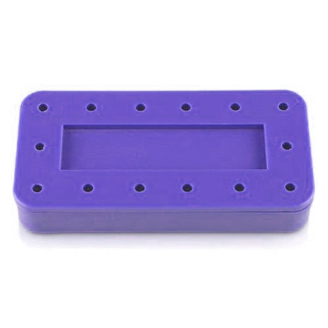 Plasdent 400BRS-10N Rectangular Dental Bur Block Spectrum Purple 14 Burs Capacity Magnetic