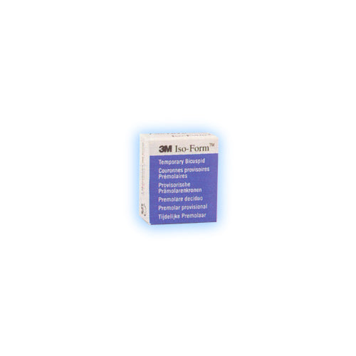 3M ESPE 3MBC64 Iso-Form Assorted Bicuspid Tin Silver Temporary Crowns Set 64/Pk