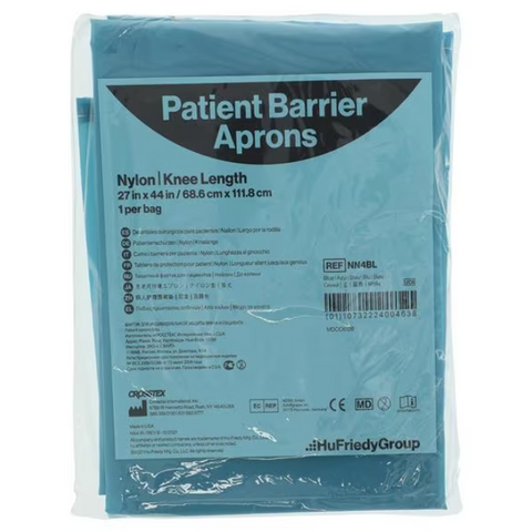 Crosstex NN4BL Patient Barrier Apron Knee Length 27" X 44" Blue Nylon