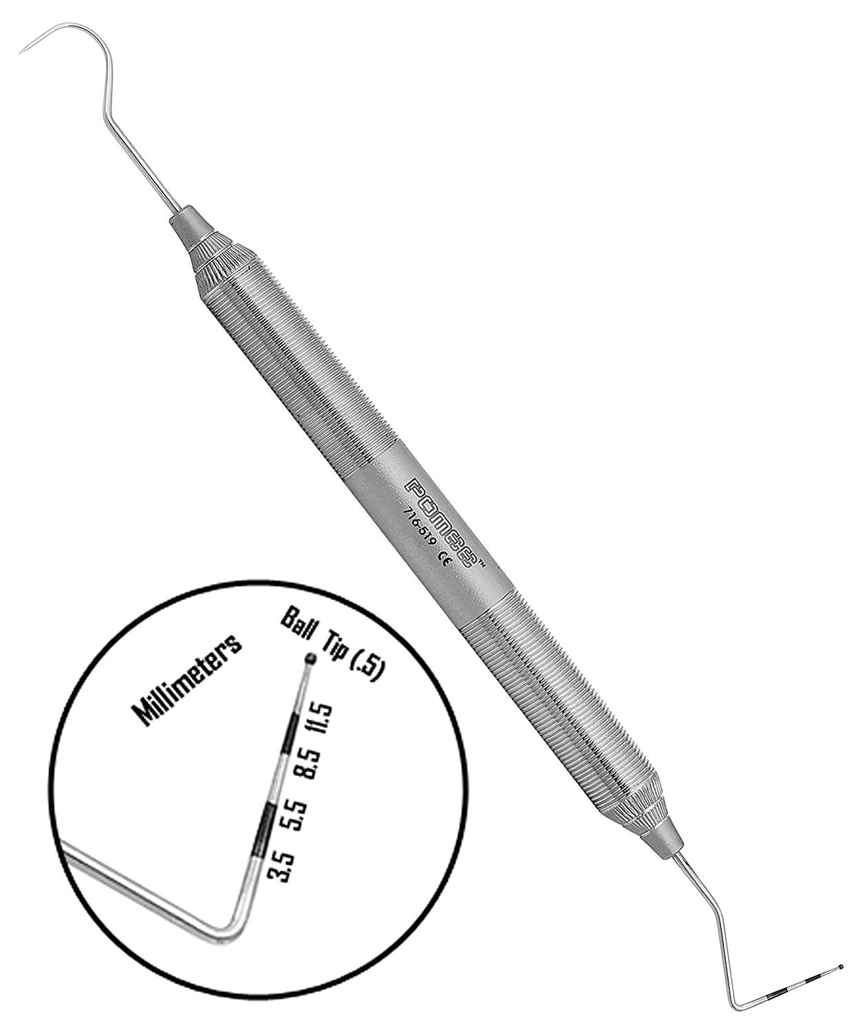 House Brand 716-519 Pomee Double End Expro #23 WHO Dental Probe Color Coded