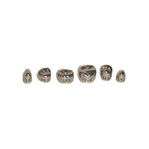 House Brand EV1UR4 Evolve Stainless Steel Primary Molar Crowns 1st Upper Right #4 5/Pk