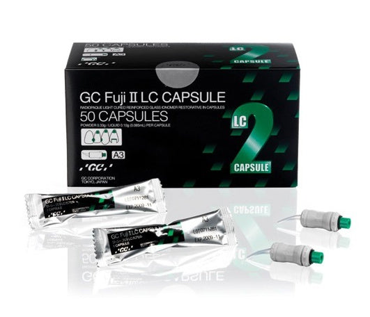 GC 000140 Fuji II LC Glass Ionomer Restorative Capsules A3 50/Pk EXP Dec 2023
