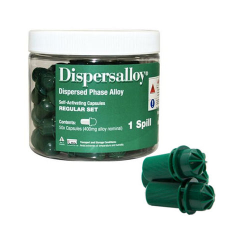 Dentsply 66002891 Dispersalloy Regular Set 1 Spill Phase Alloy Amalgam 400 mg 50/Pk