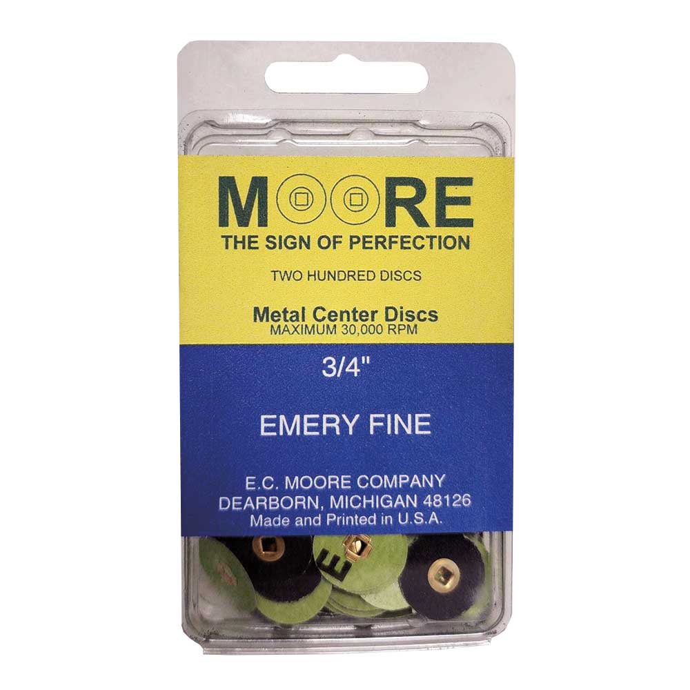EC Moore BC-34-EFBB Sanp-On Discs 3/4 Emery Fine Grit 200/Pk