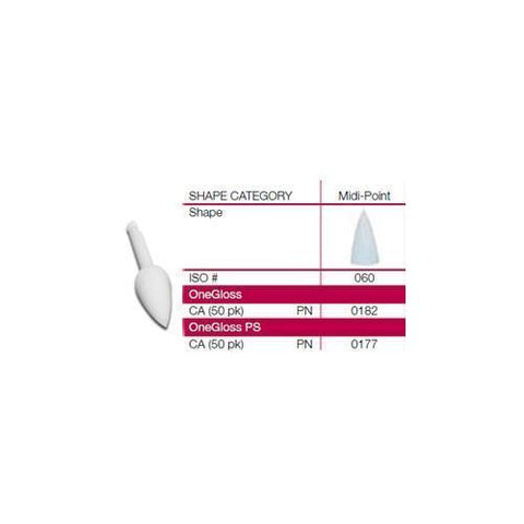 Shofu Dental 0182 OneGloss Midi Shape Silicone Finisher & Polishers 50/Pk