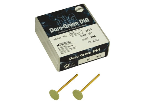 Shofu Dental 0157 Dura-Green Virtified Bonded Stones Handpiece HP DIA Wheel WH6 2/Pk