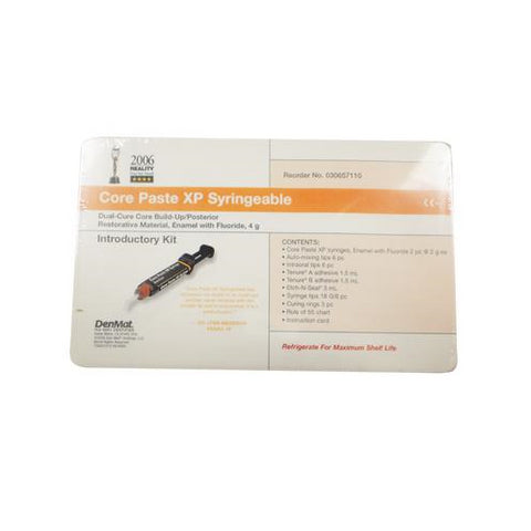 Denmat 030657110 Core Paste XP Enamel with Fluoride Dual Cure Syringe Intro Kit