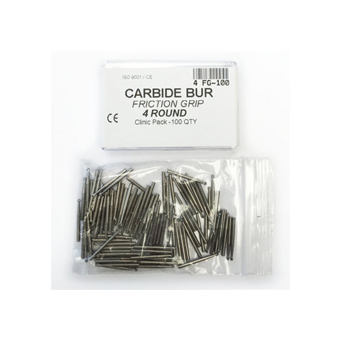 House Brand Dentistry FG4 FG Friction Grip #4 Round Carbide Burs 100/Pk