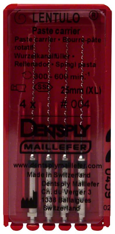 Dentsply Maillefer A002222500400 RA Lentulo Spiral Fillers #4 Black 25mm Stainless Steel 4/Pk