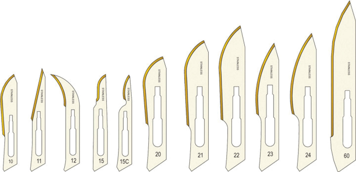 House Brand SU312 Surgical Scalpel Blades Carbon Steel Sterile 100/Pk #15C